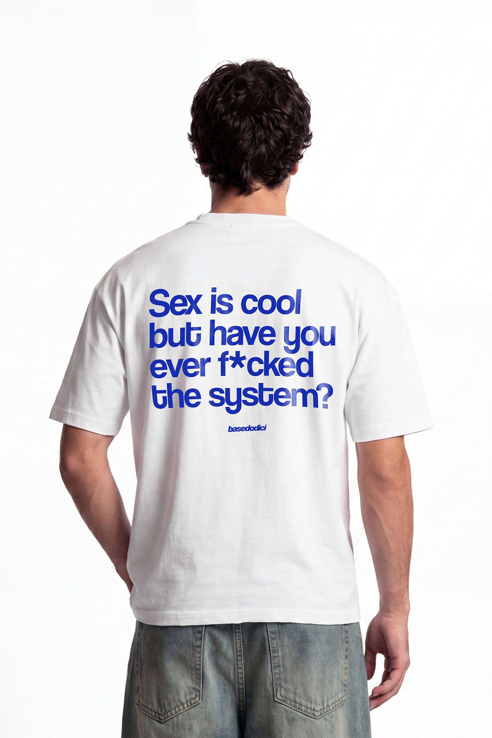 T-Shirt "COPY&PASTE" SexIsCool White/Blue