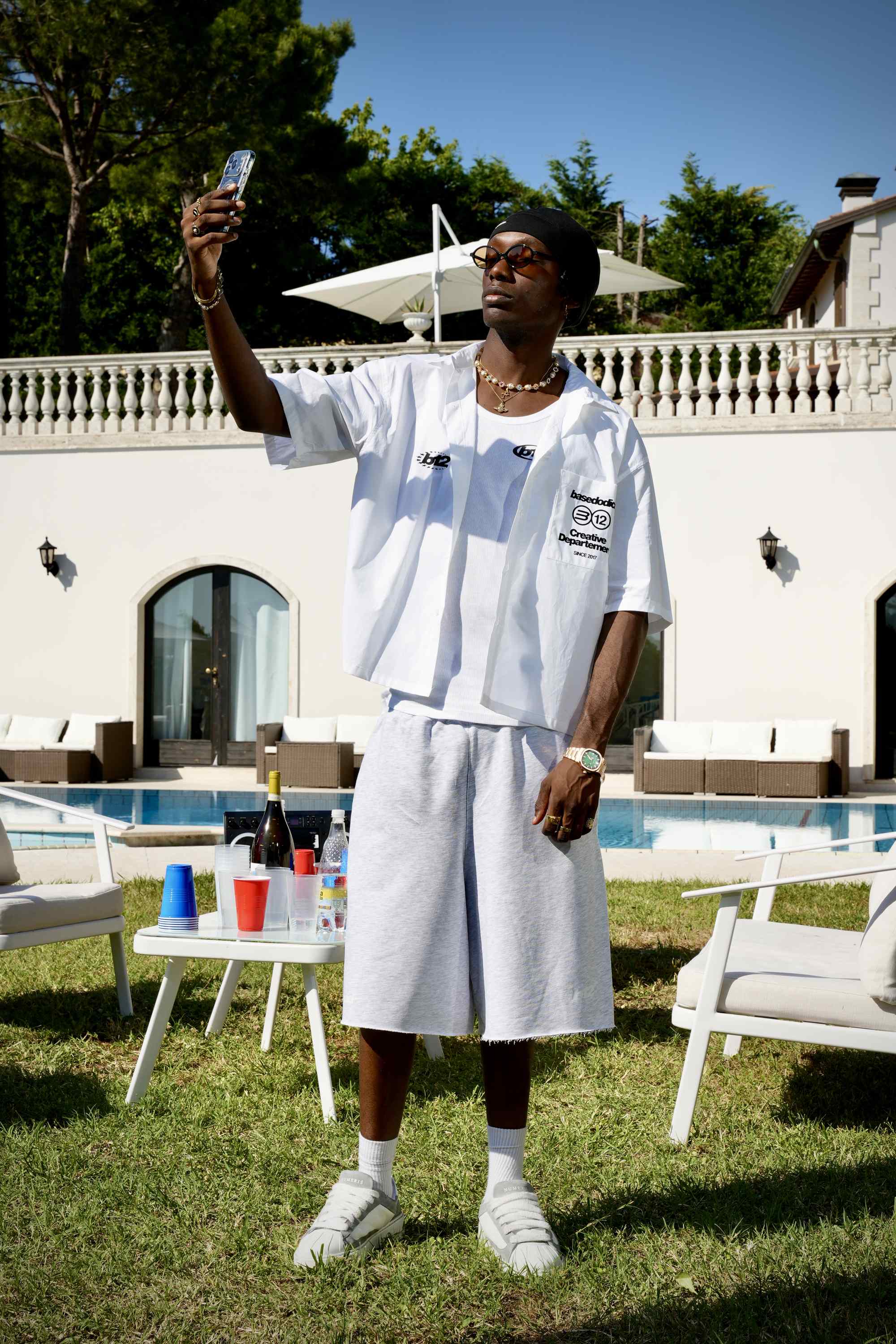 Fleece Jorts "SUMMER CLUB" BASE Grey