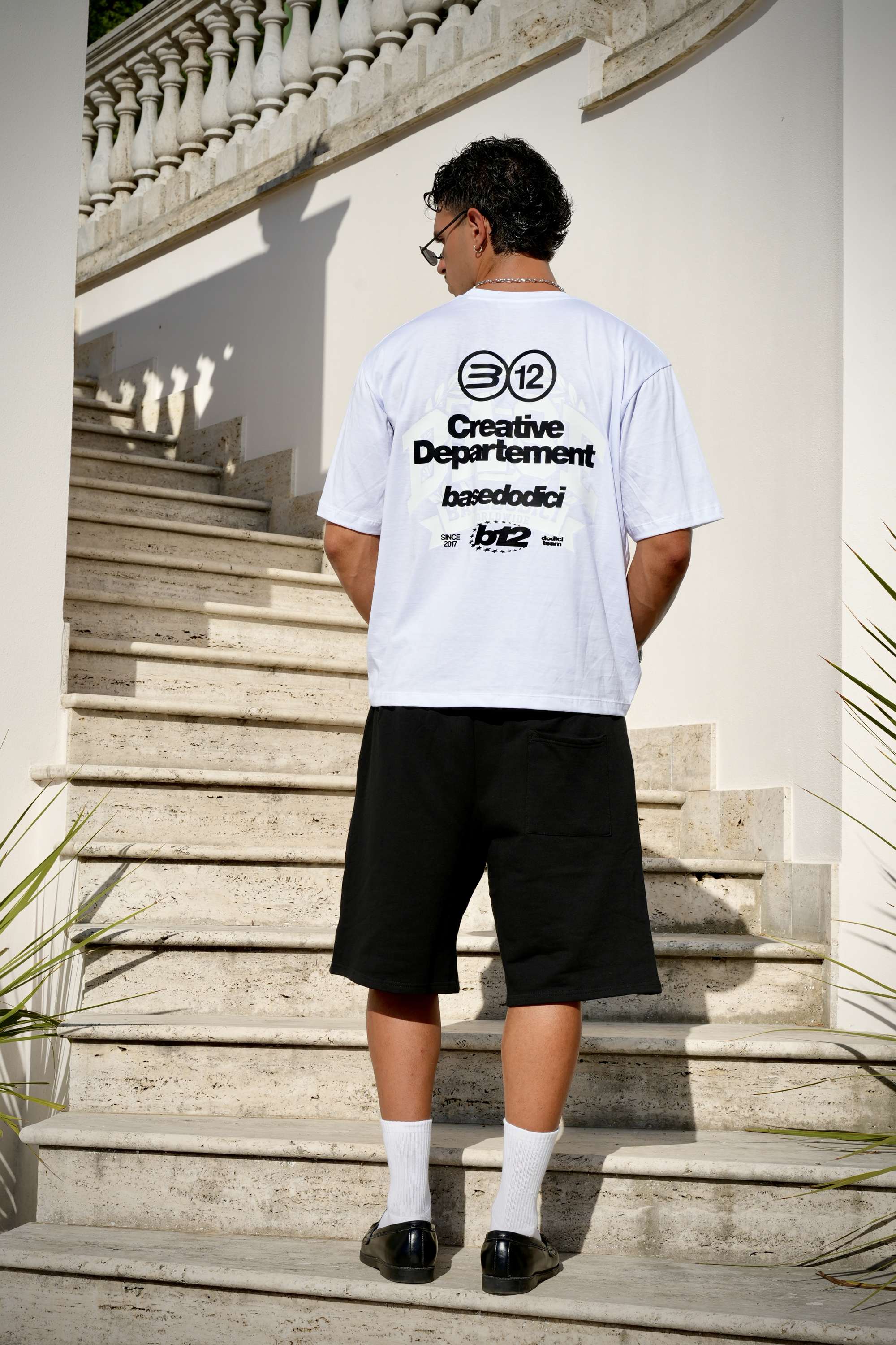 Fleece Jorts "SUMMER CLUB" Dodici Black/White