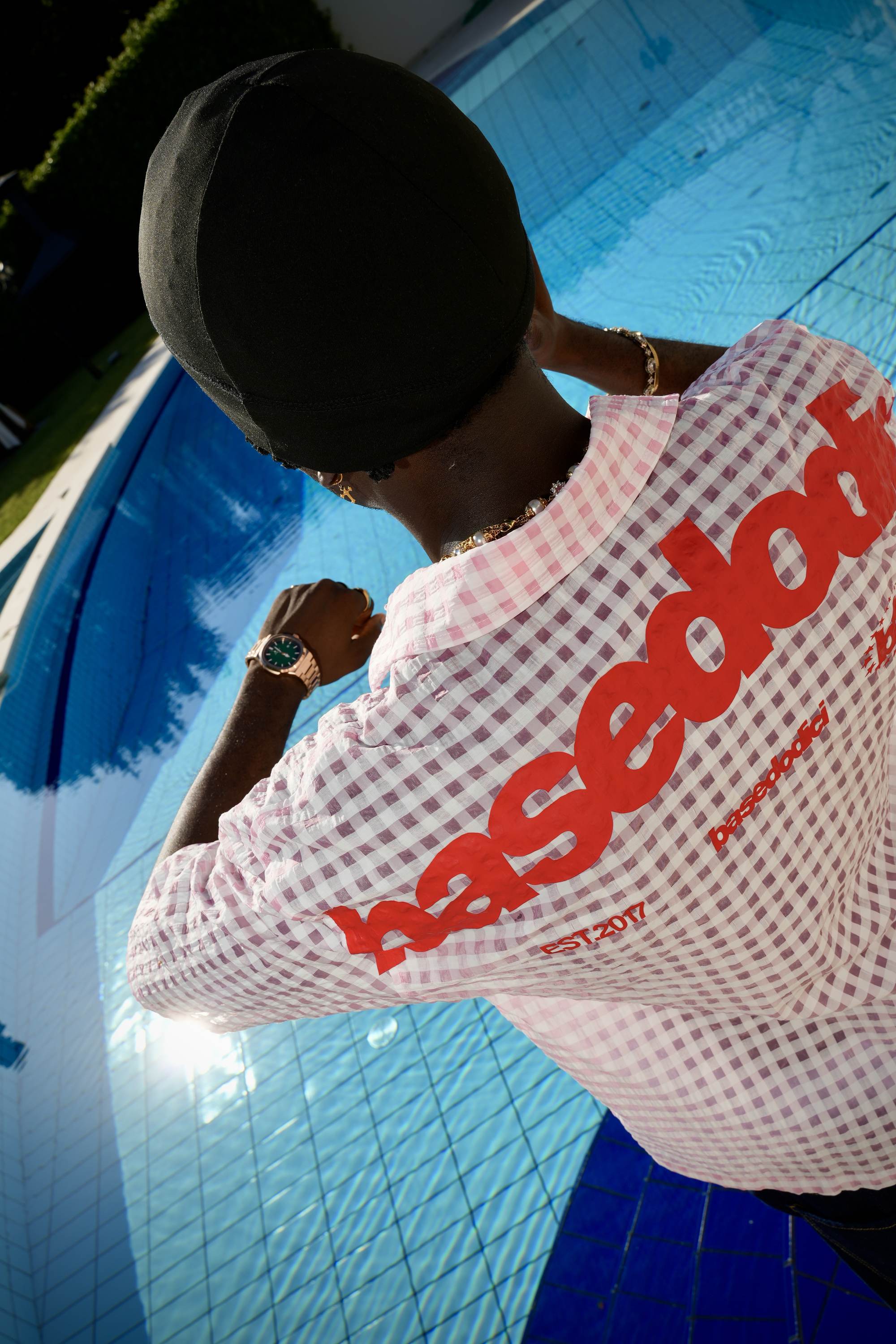 Shirt "SUMMER CLUB" ShoulderLogo Checked/Rose