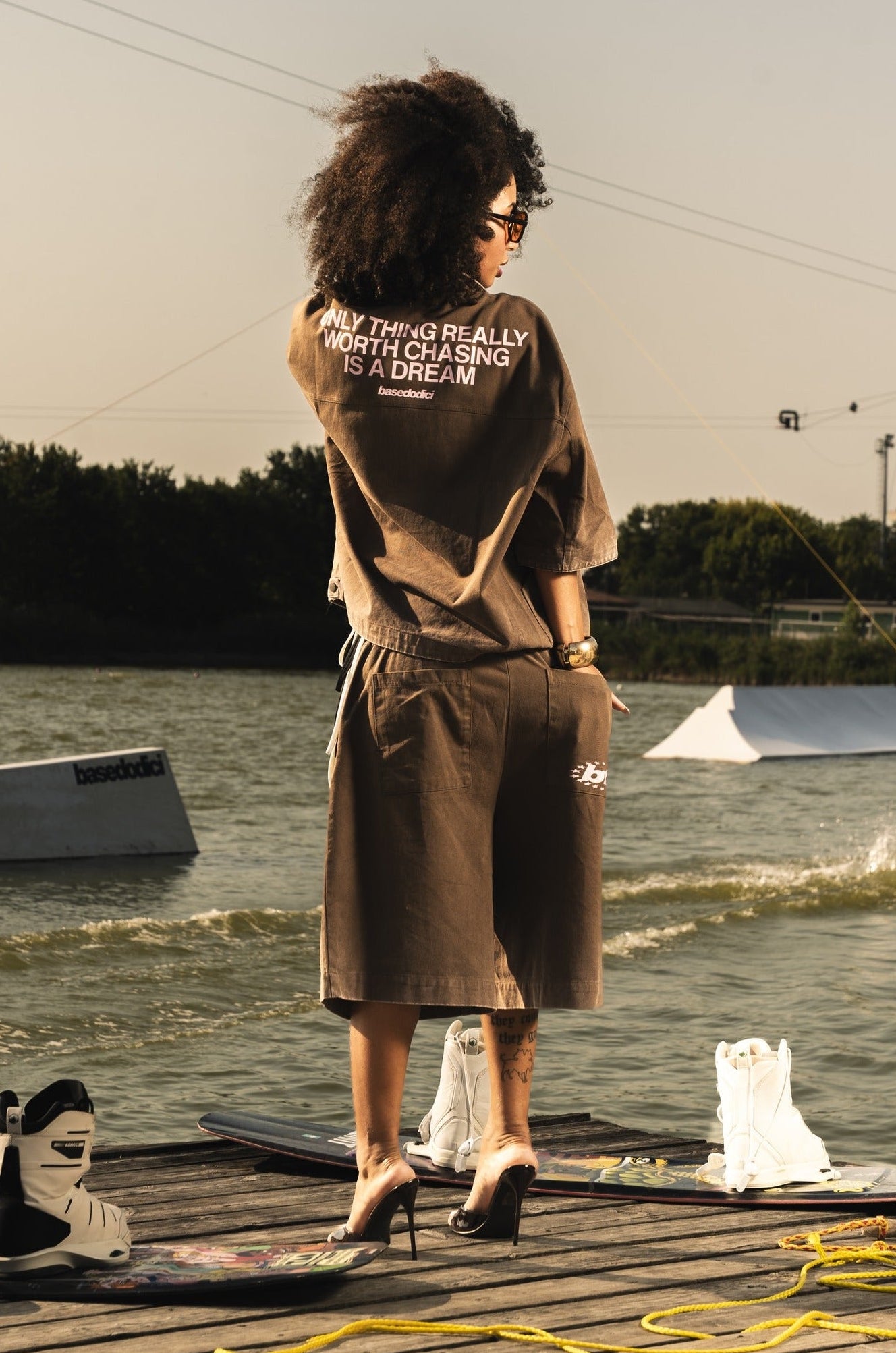 Zip Shirt "RIVIERA" OnlyThing Brown/Pink