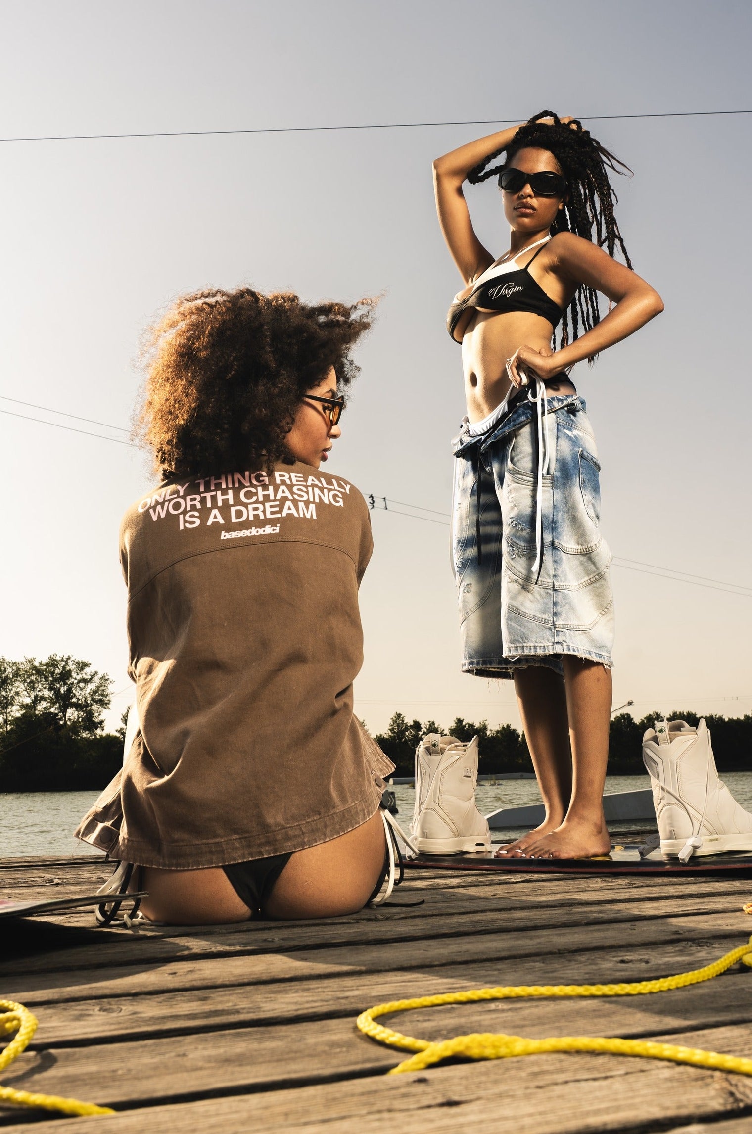 Bikini "RIVIERA" Logo Black/White