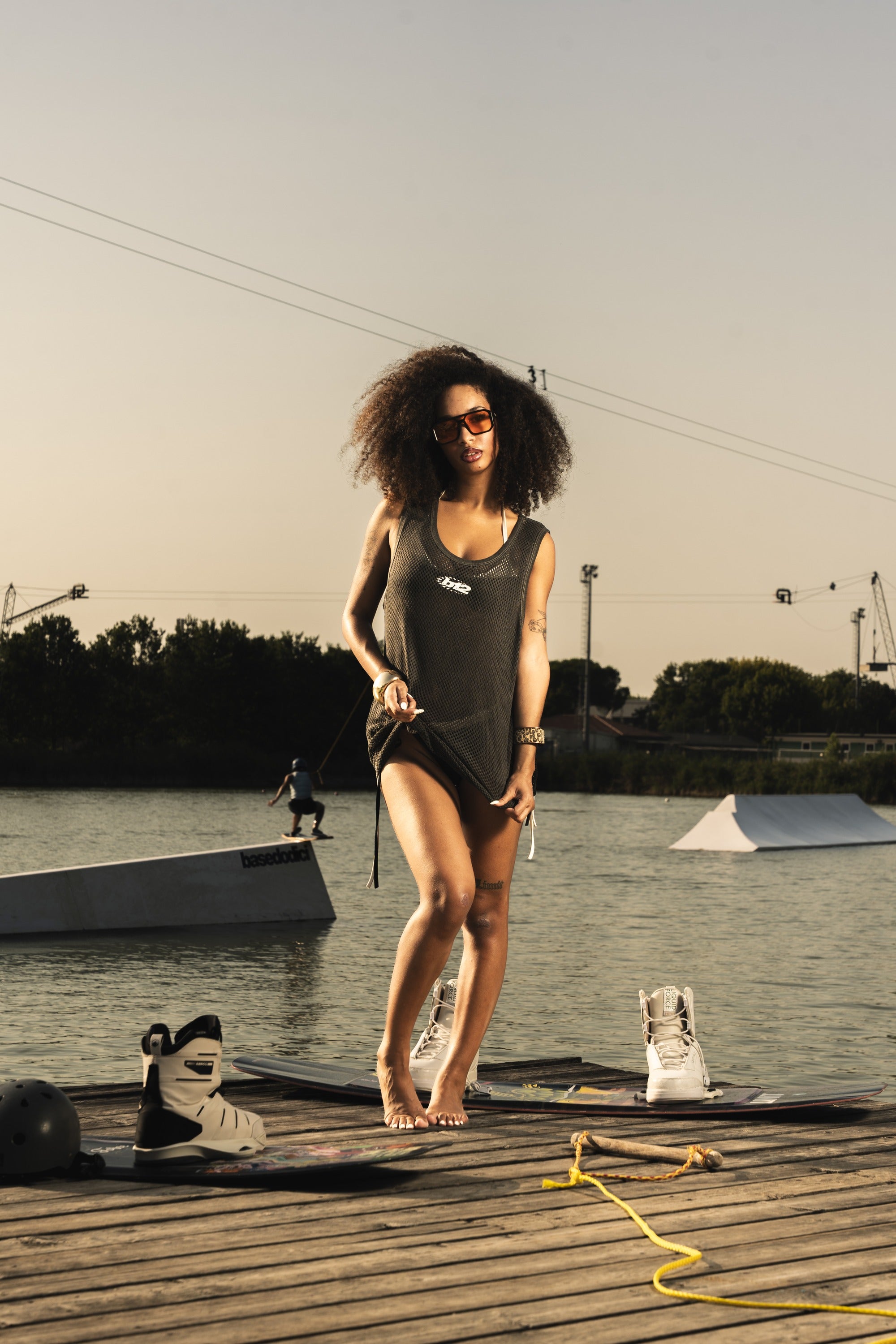 Tank Mesh "RIVIERA" Logo Black