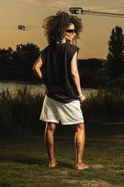 Fleece Jorts Mesh "RIVIERA" logo White