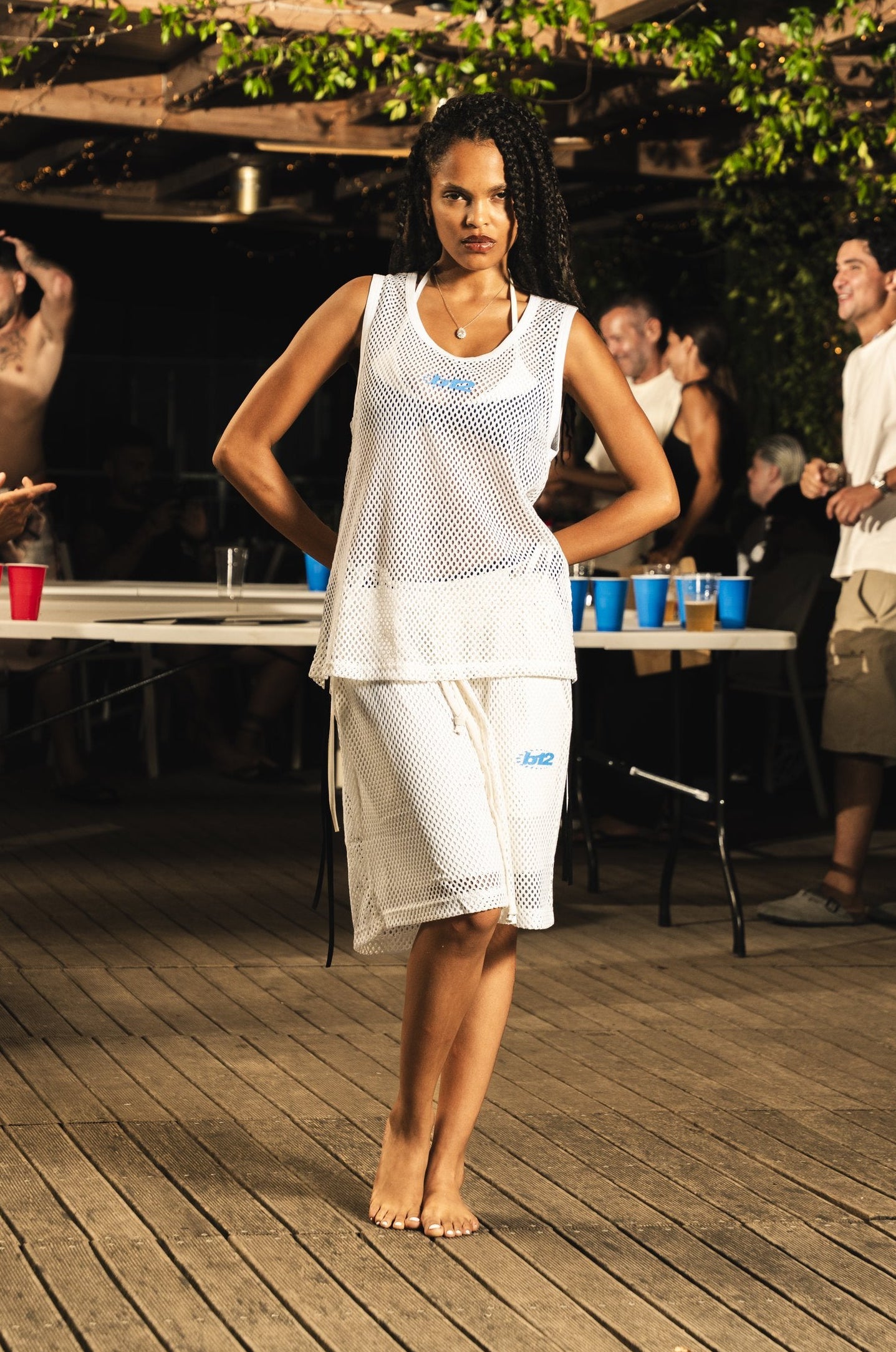 Tank Mesh "RIVIERA" Logo White