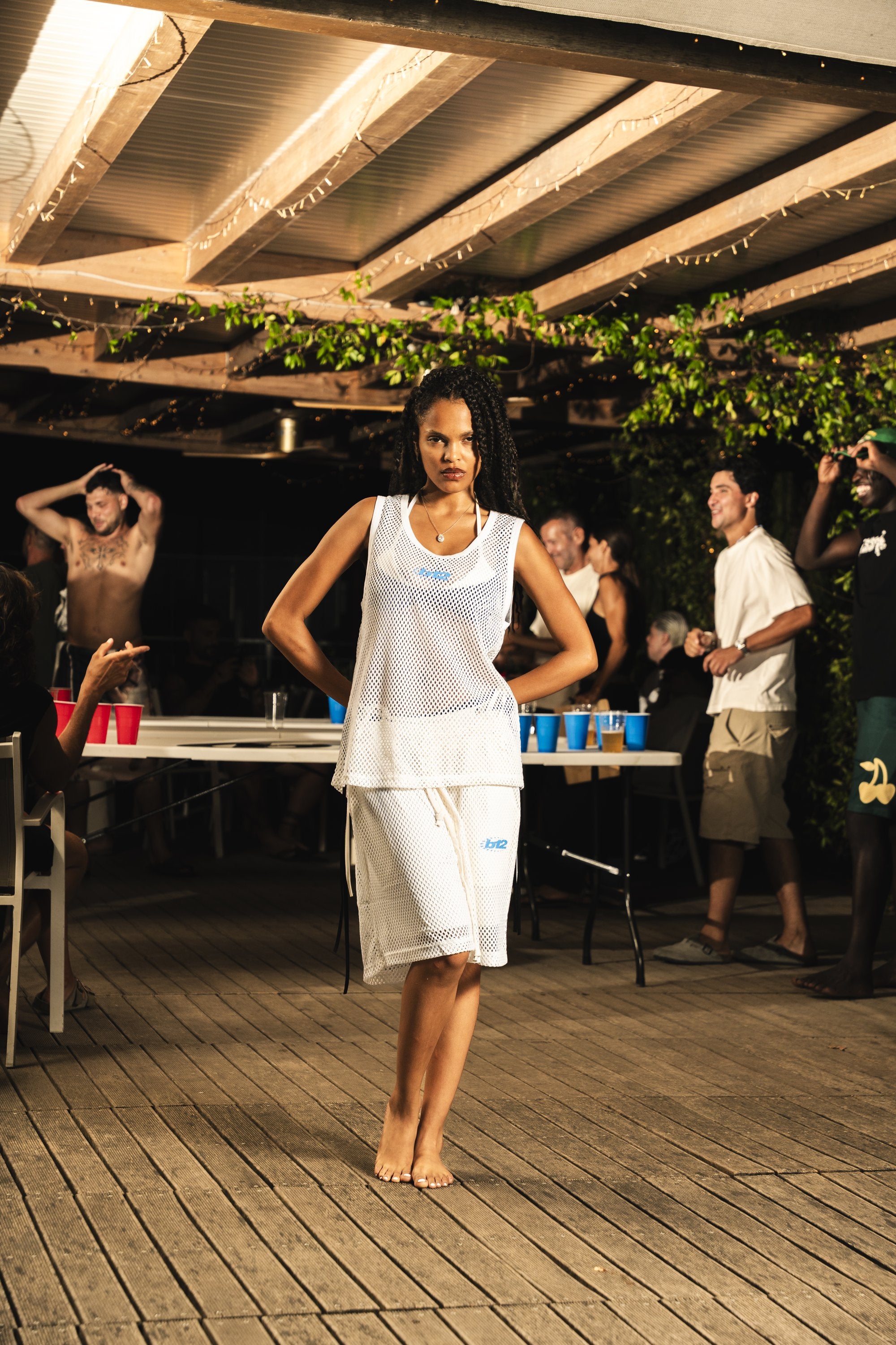 Tank Mesh "RIVIERA" Logo White