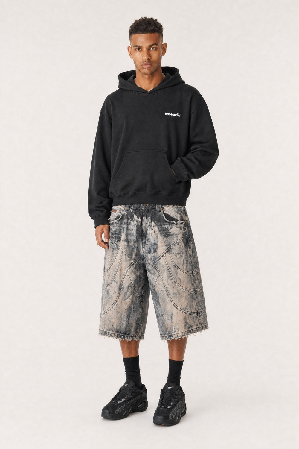 Hoodie "4PLAYERS" Back 12 Black/CamoBlue