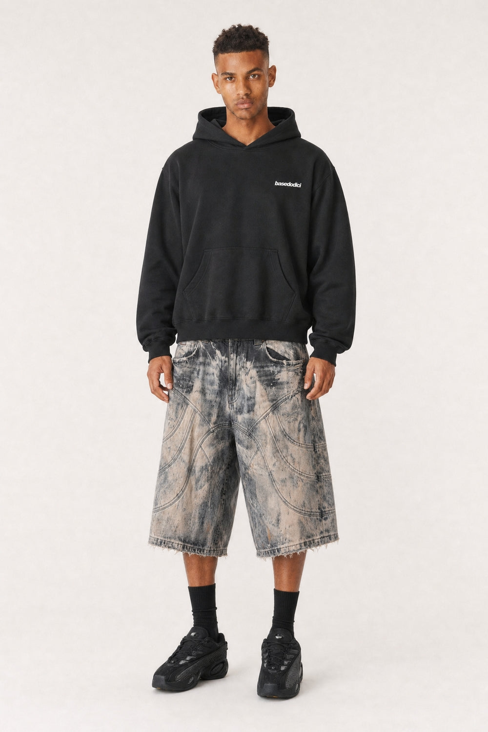 Hoodie "4PLAYERS" Back 12 Black/CamoGreen