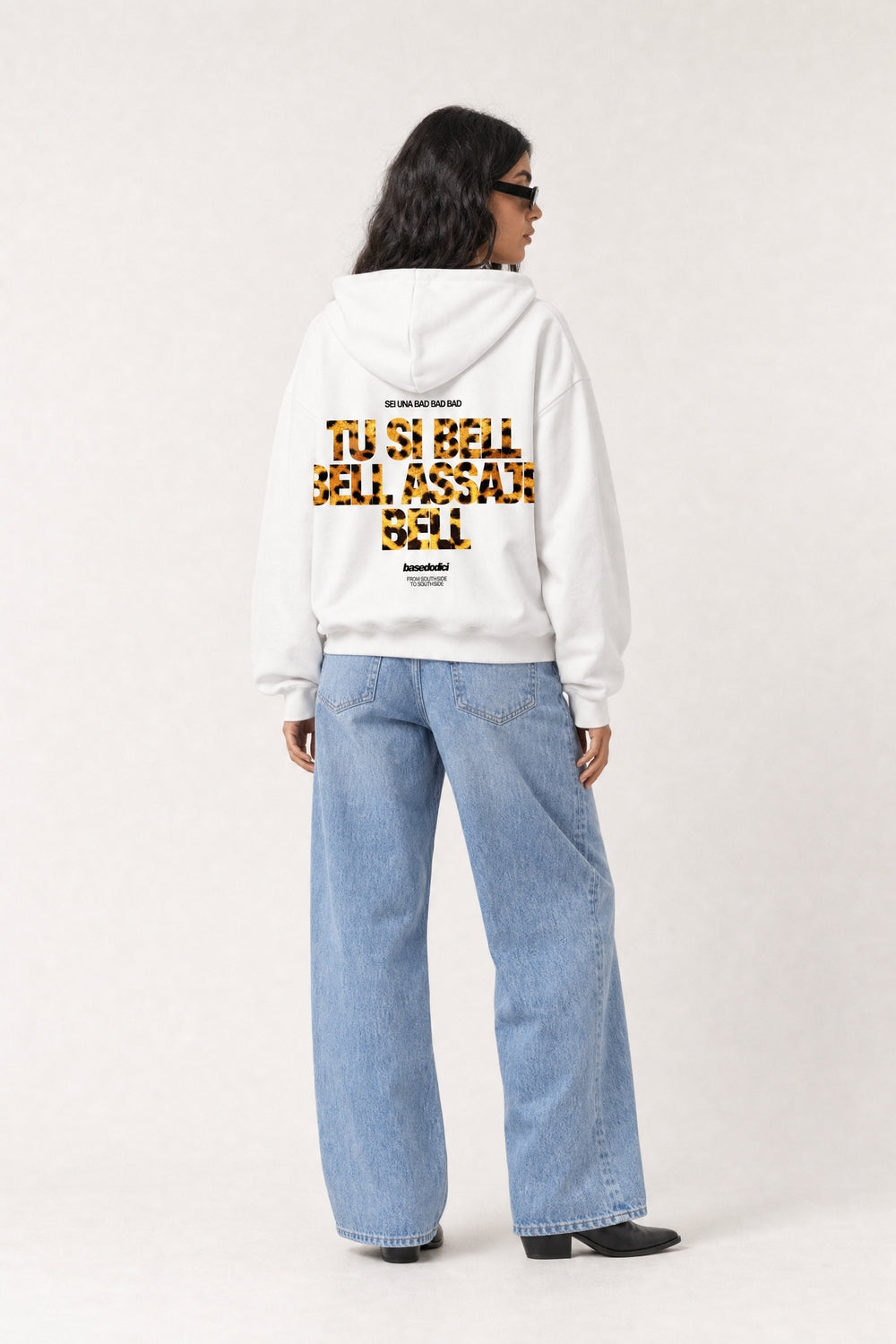 Hoodie "VIRAL EDIT" TU SI BELL BELL White/Animalier