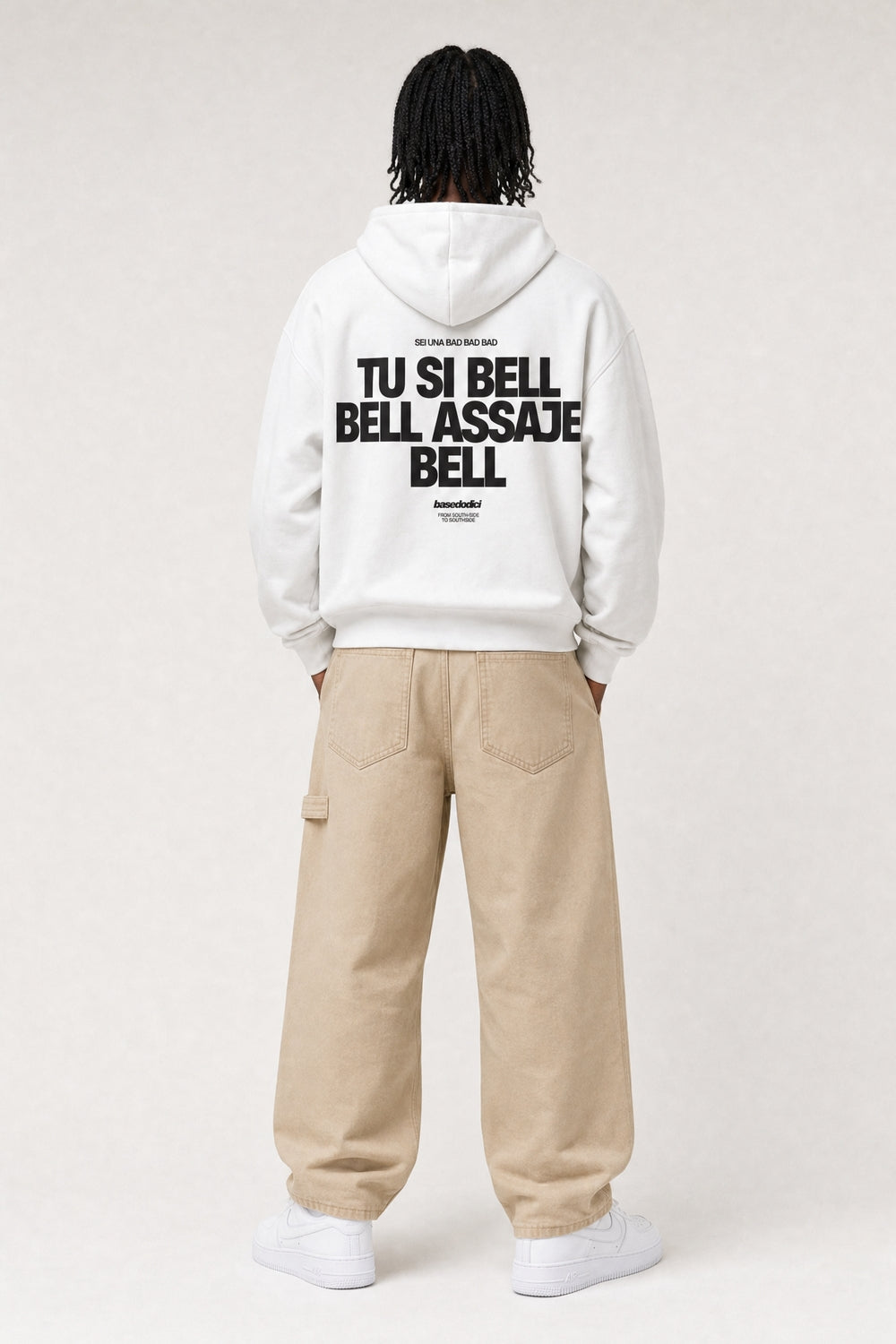 Hoodie "VIRAL EDIT" TU SI BELL BELL White/Black