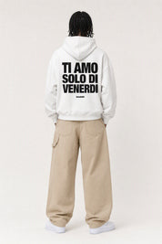 Hoodie "VIRAL EDIT" TiAmoVenerdì White/Black