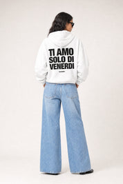 Hoodie "VIRAL EDIT" TiAmoVenerdì White/Black