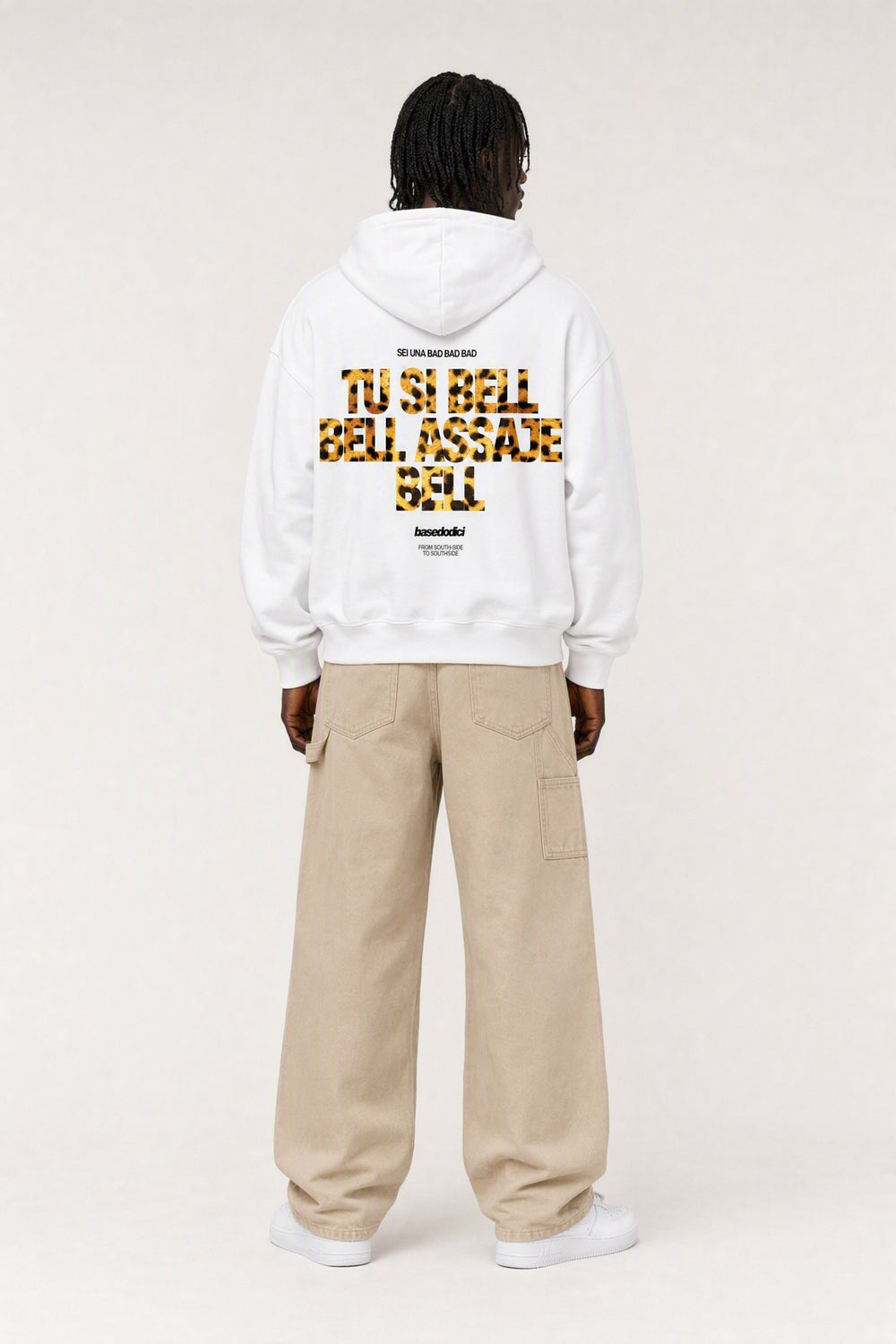 Hoodie "VIRAL EDIT" TU SI BELL BELL White/Animalier