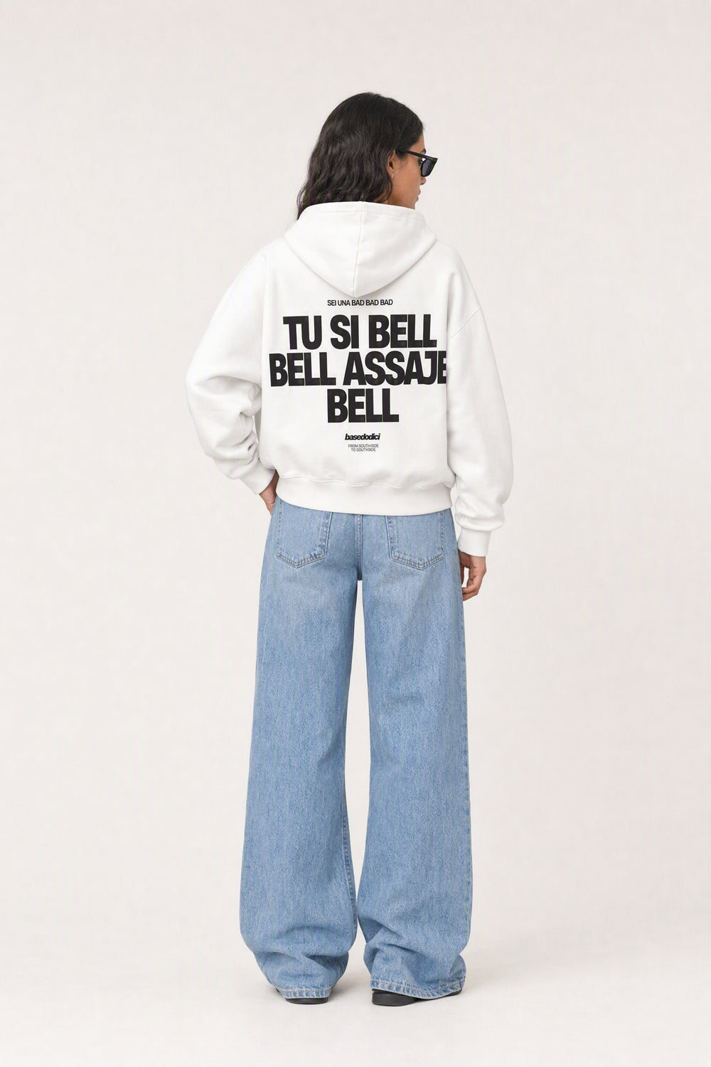 Hoodie "VIRAL EDIT" TU SI BELL BELL White/Black