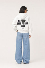 Hoodie "VIRAL EDIT" TU SI BELL BELL White/Black