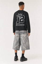 Longsleeve "4PLAYERS" BackLogo 12 Black/Glitter
