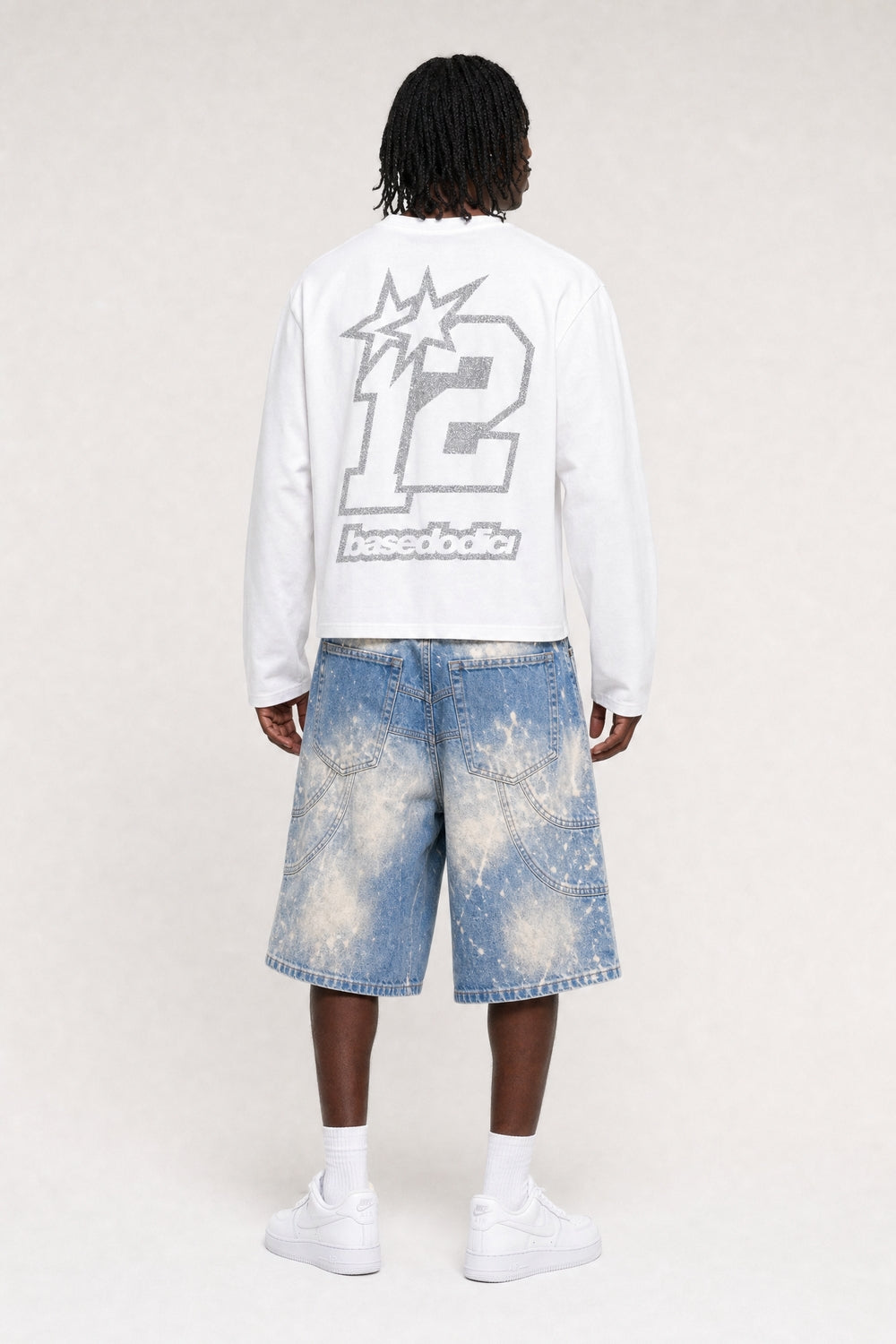 Longsleeve "4PLAYERS" BackLogo 12 White/Glitter