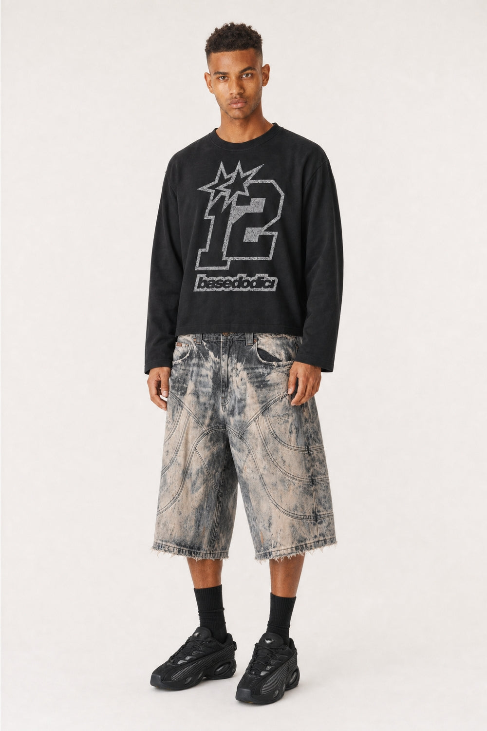 Longsleeve "4PLAYERS" FrontLogo 12 Black/Glitter
