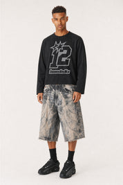 Longsleeve "4PLAYERS" FrontLogo 12 Black/Glitter