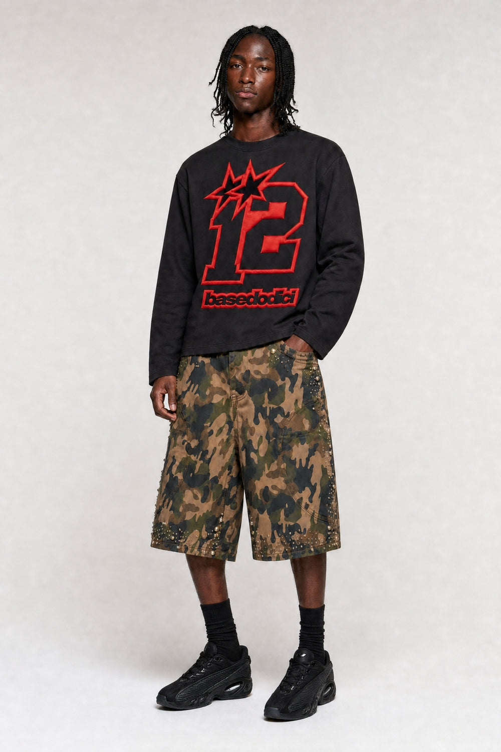 Longsleeve "4PLAYERS" FrontLogo 12 Black/RedPuffy