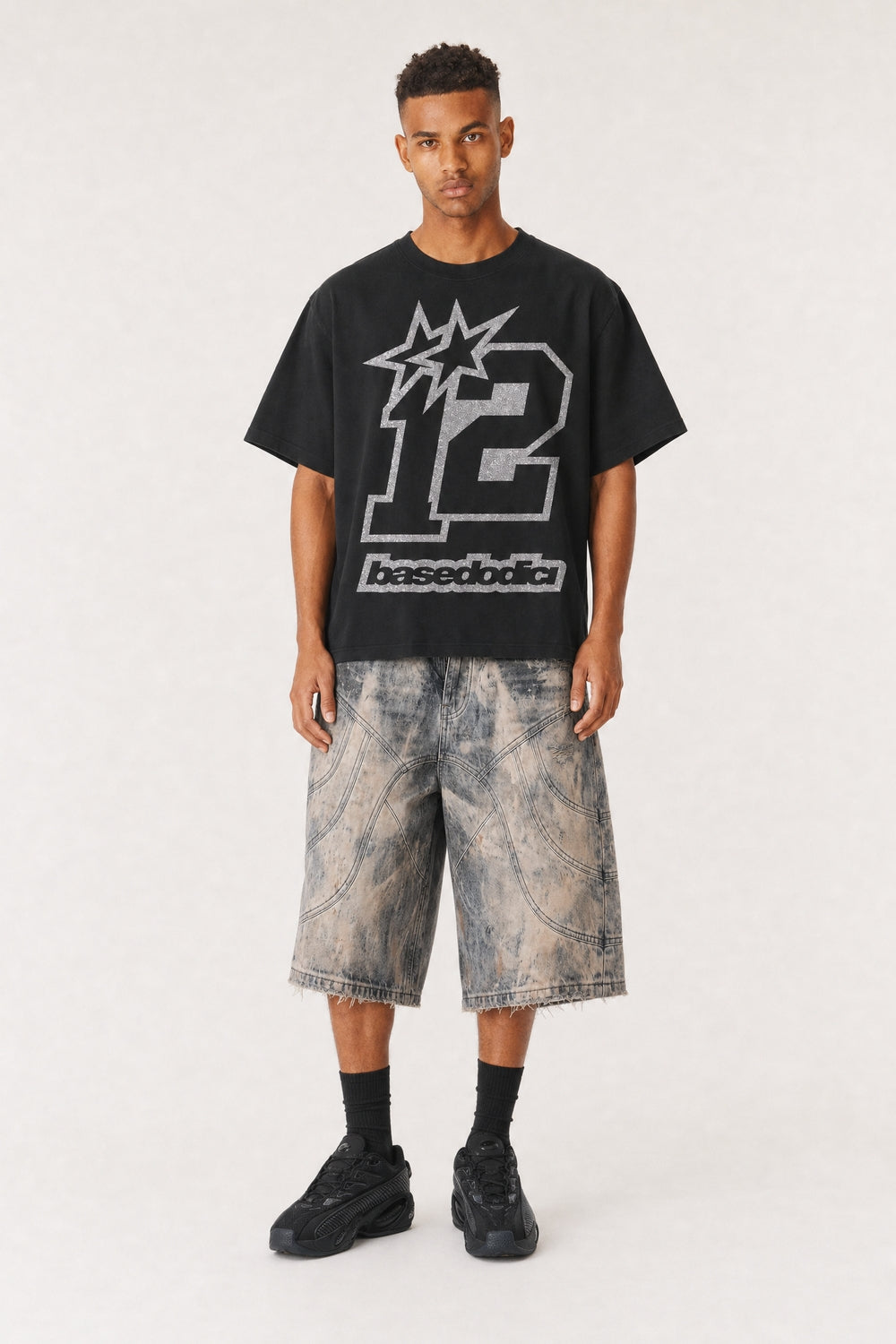 T-Shirt "4PLAYERS" FrontLogo 12 Black/Glitter