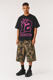 T-Shirt "4PLAYERS" FrontLogo 12 Black/GlitterPink