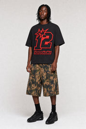 T-Shirt "4PLAYERS" FrontLogo 12 Black/RedPuffy