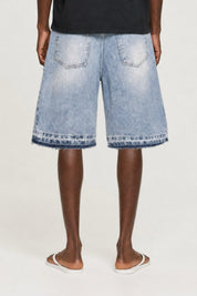 Jorts "CRUEL SEASON" Front Logo Bleached Blue