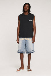 Jorts "CRUEL SEASON" Front Logo Bleached Blue