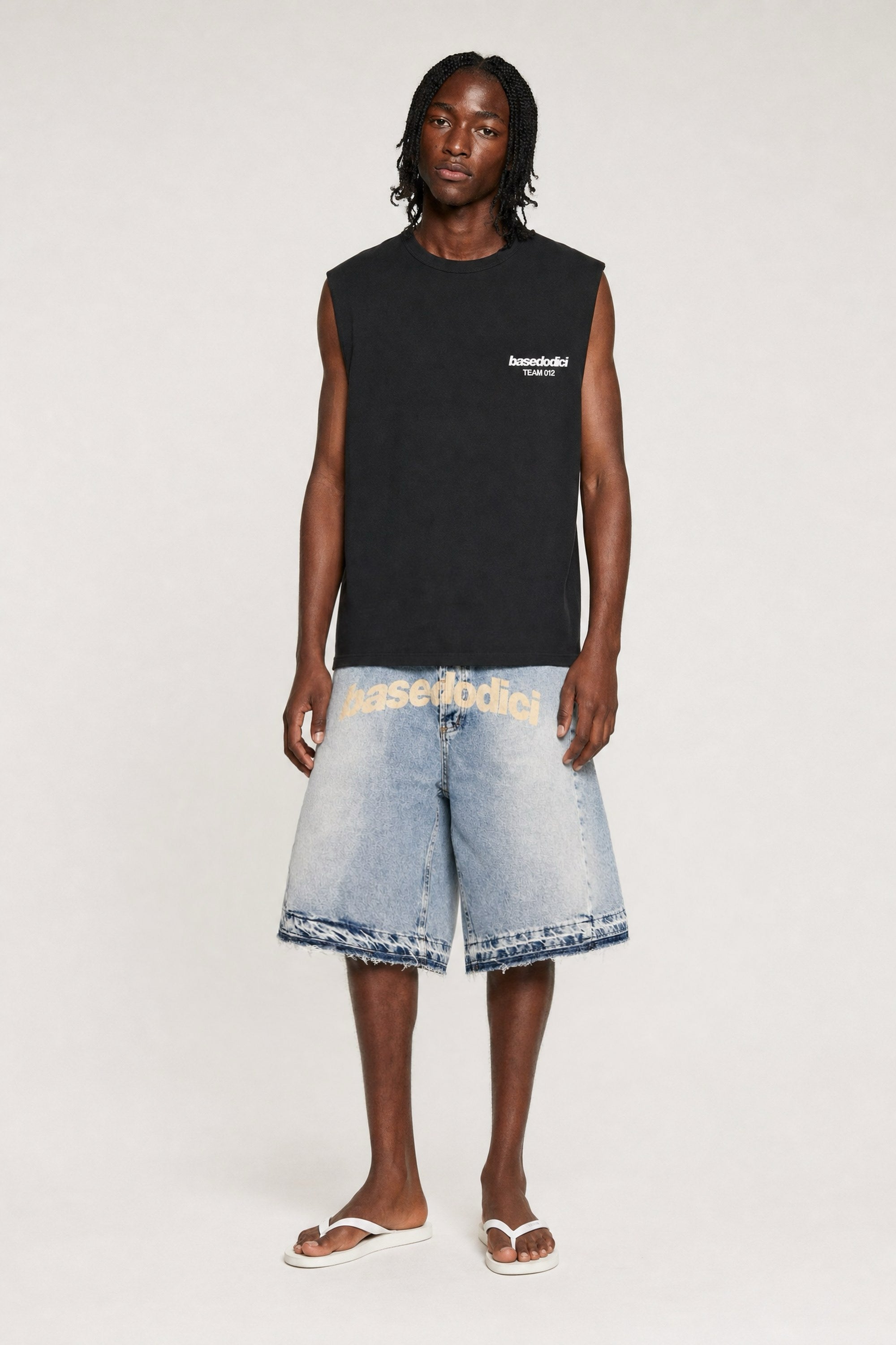 Jorts "CRUEL SEASON" Front Logo Bleached Blue
