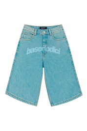 Jorts “CRUEL SEASON” Front Logo Bleached Blue