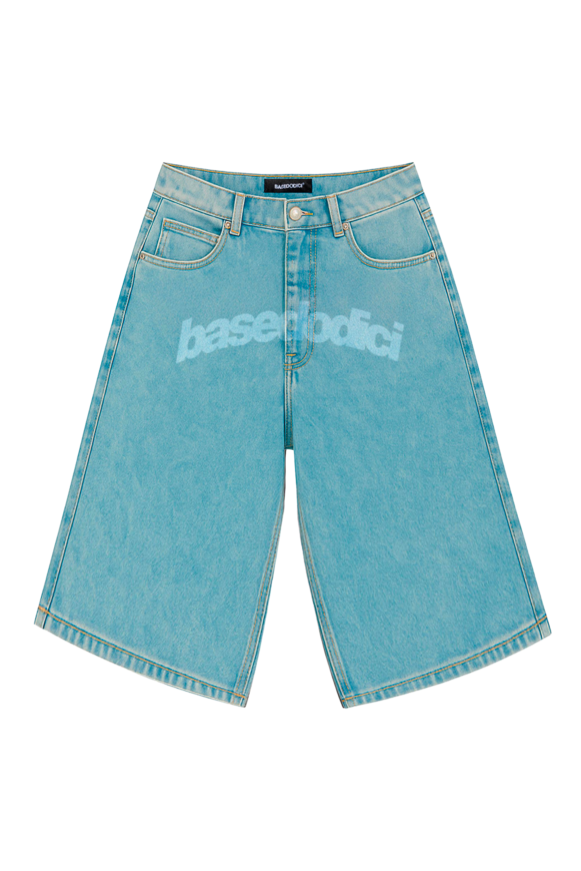 Jorts “CRUEL SEASON” Front Logo Bleached Blue