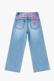 Bigall Denim “DIVA” Invidiose Light Blue/Glitter Pink