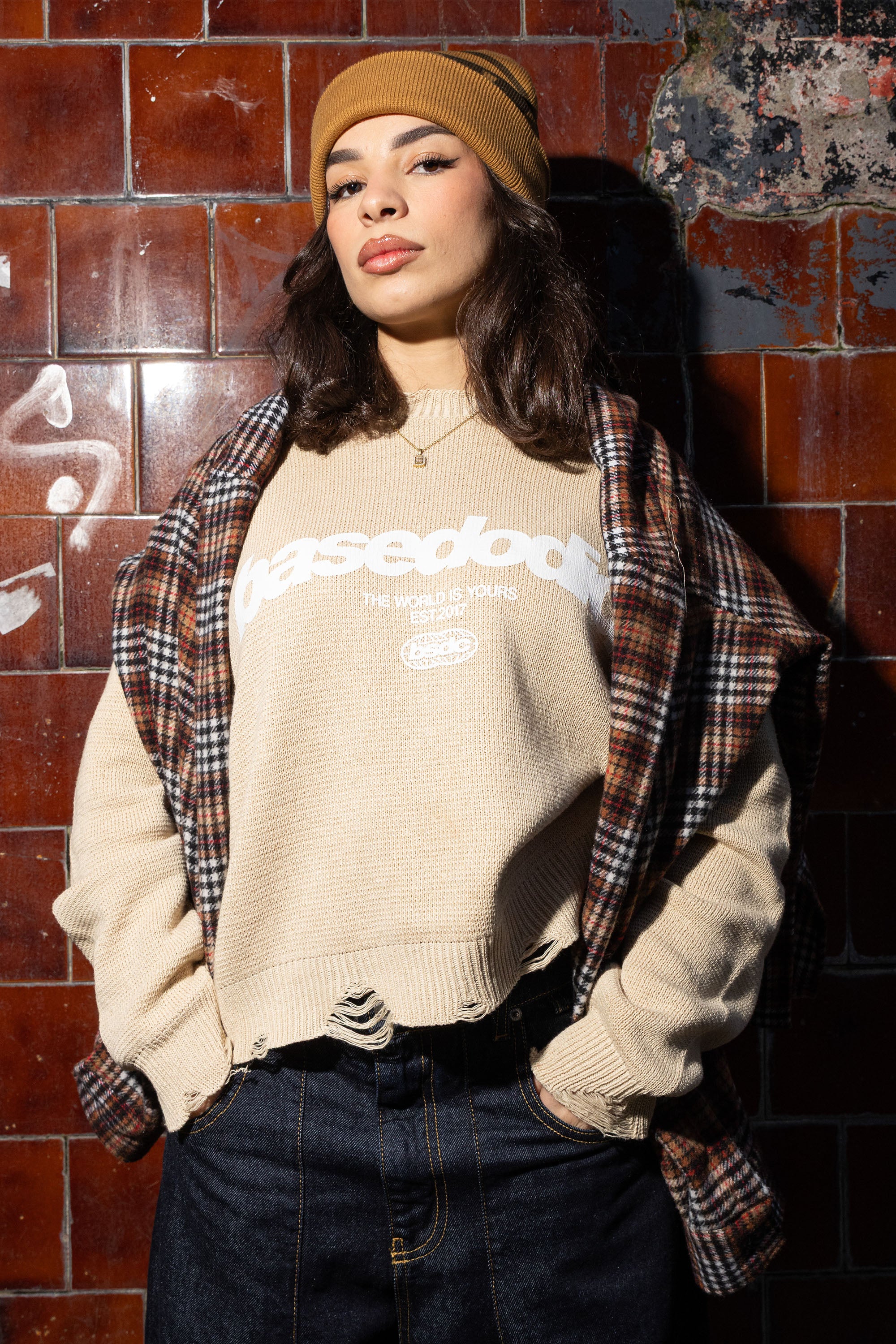 "RUDEBOY LDN" Knitwear Front Logo Cream