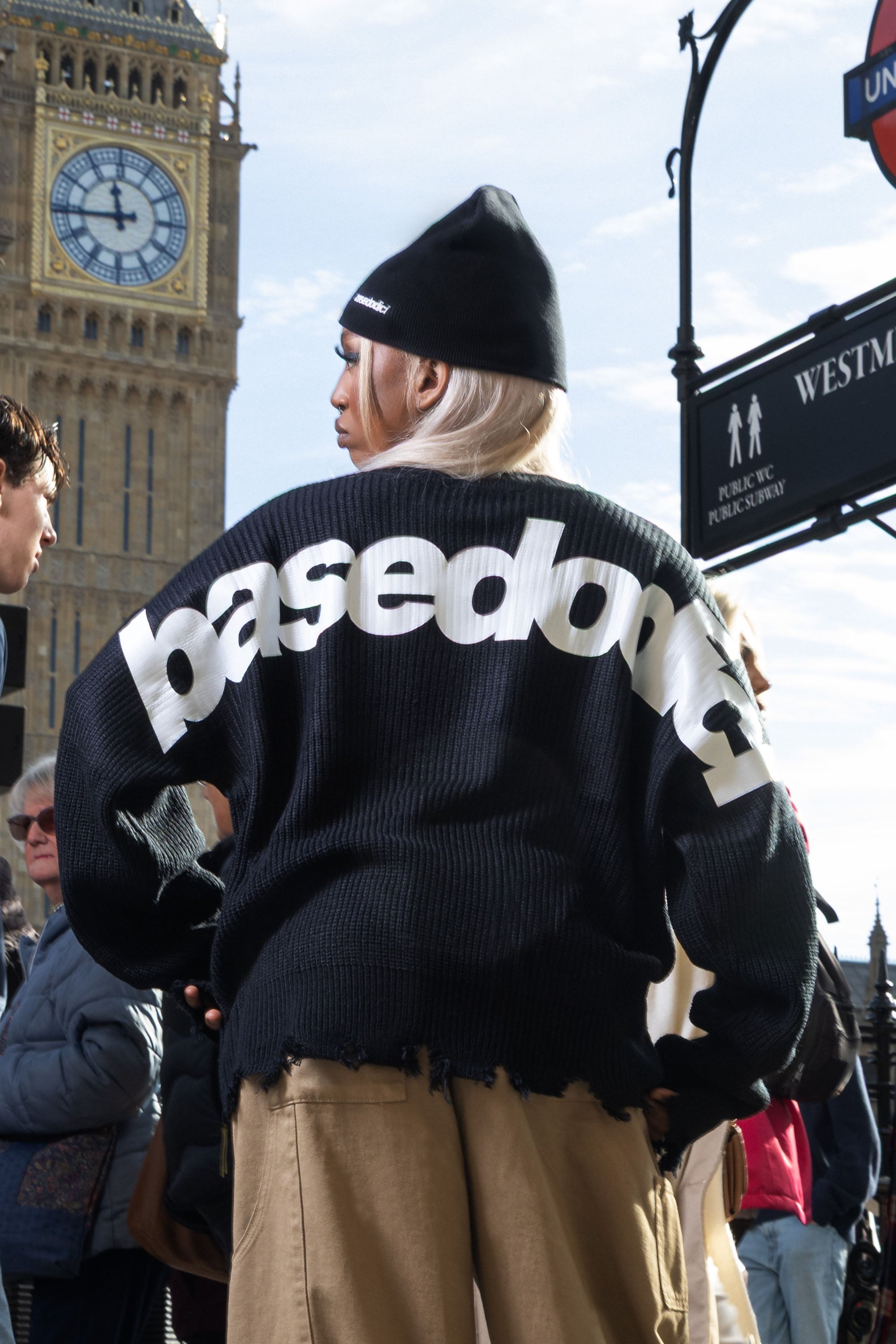 "RUDEBOY LDN" Knitwear Shoulder Logo Black