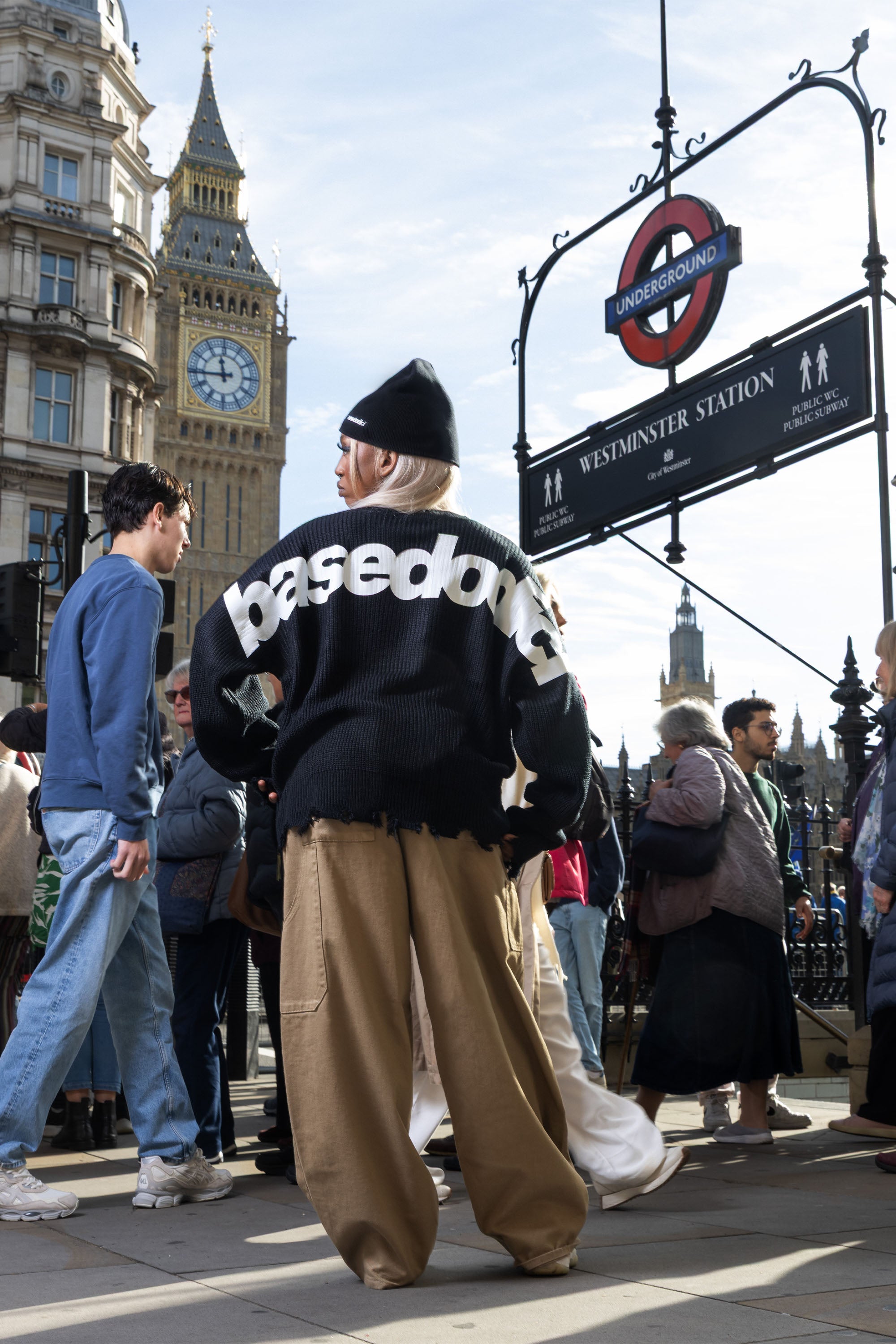 "RUDEBOY LDN" Knitwear Shoulder Logo Black