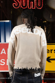 "RUDEBOY LDN" Knitwear Shoulder Logo Cream
