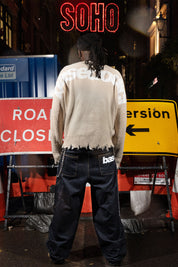 "RUDEBOY LDN" Knitwear Shoulder Logo Cream