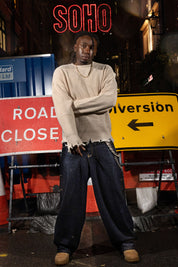 "RUDEBOY LDN" Knitwear Shoulder Logo Cream