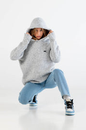 Knit Hoodie “DYSTOPIA” Grey