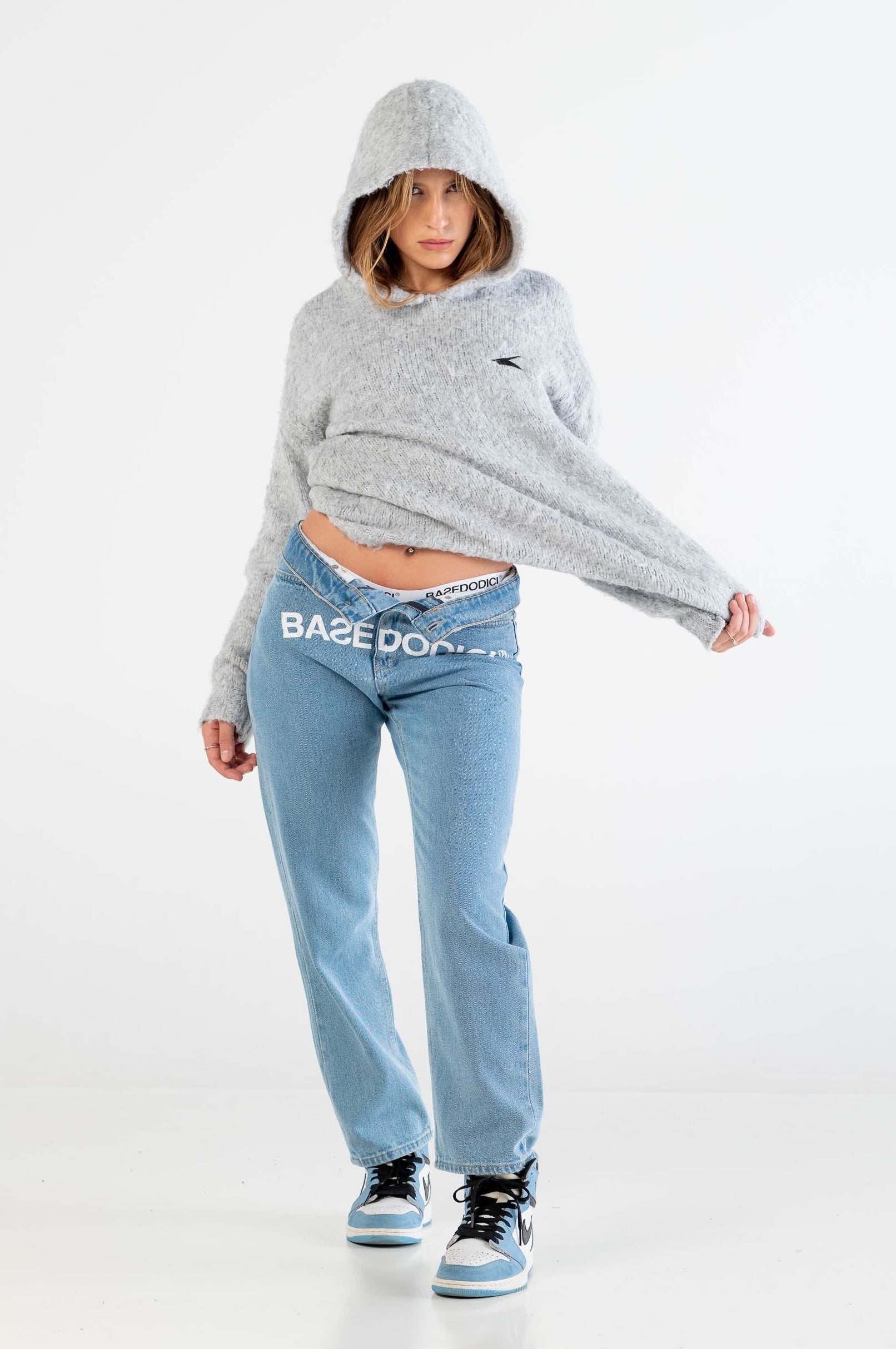 Knit Hoodie “DYSTOPIA” Grey