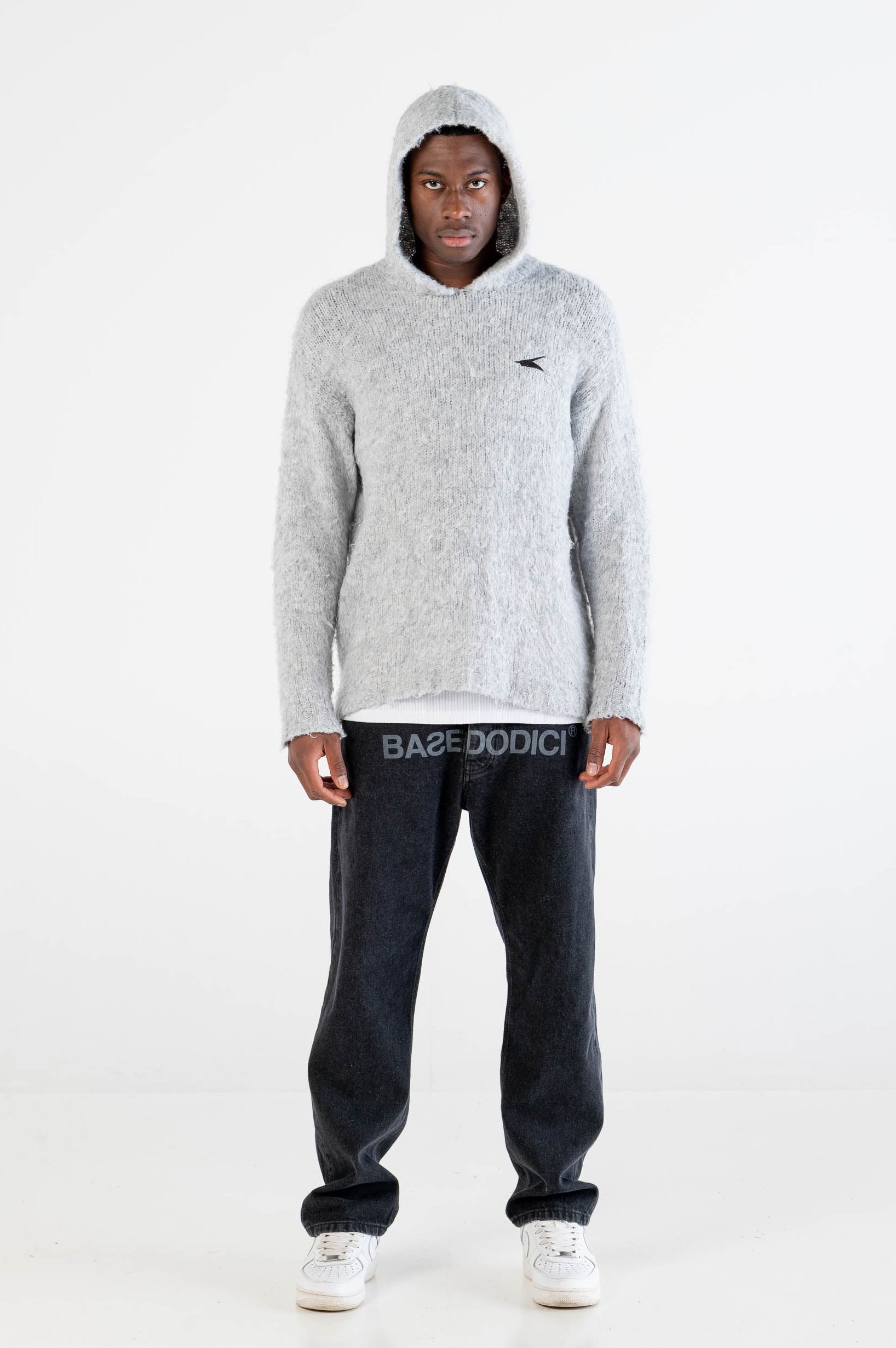 Knit Hoodie “DYSTOPIA” Grey