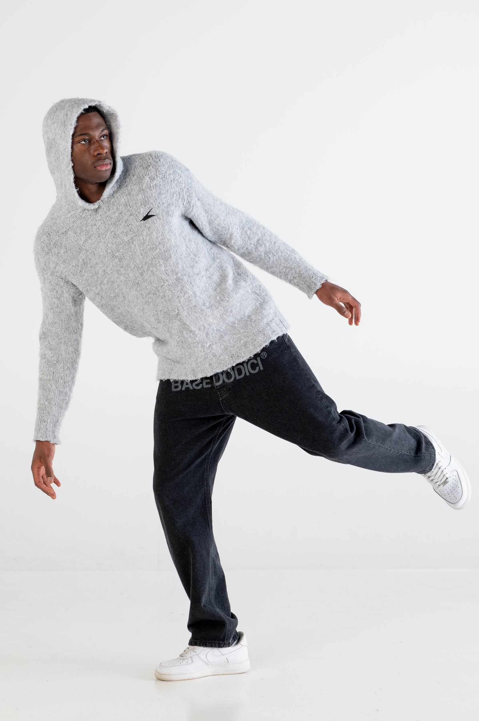 Knit Hoodie “DYSTOPIA” Grey