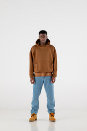 Boxy Hoodie “RESORT” Triple Logo Brown