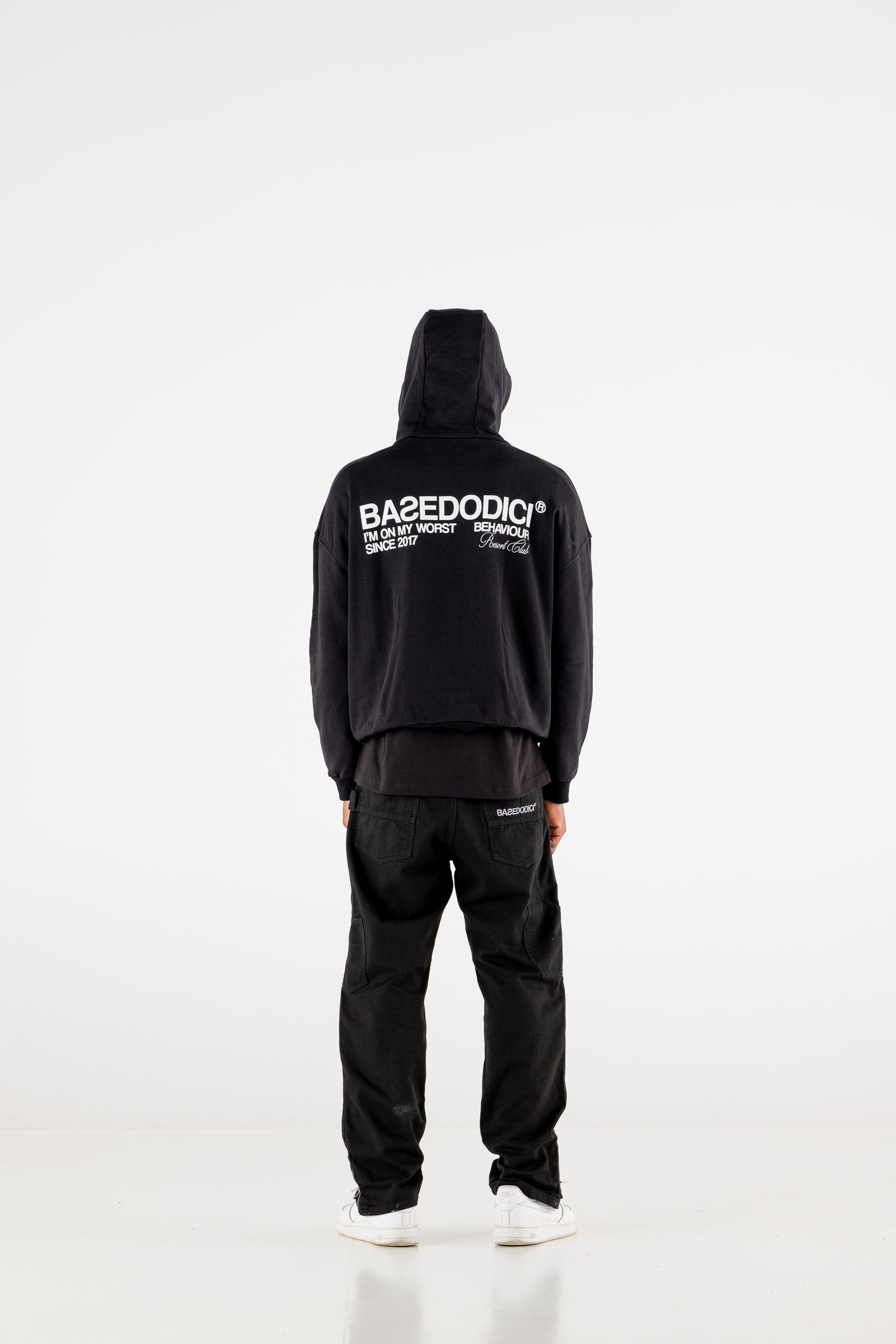 Hoodie Boxy “RESORT” Triple Logo Black