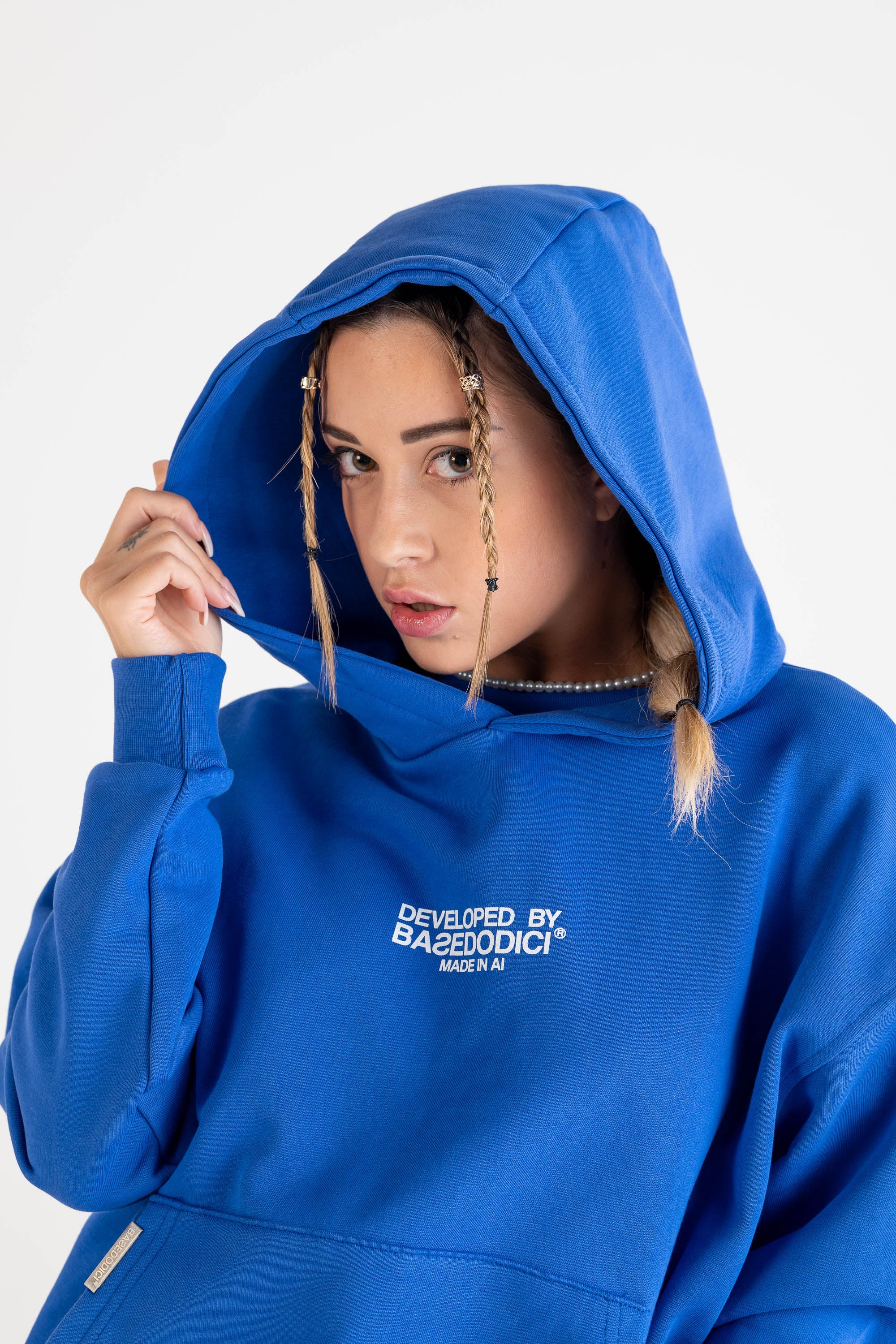 Hoodie “DYSTOPIA” AI Blue