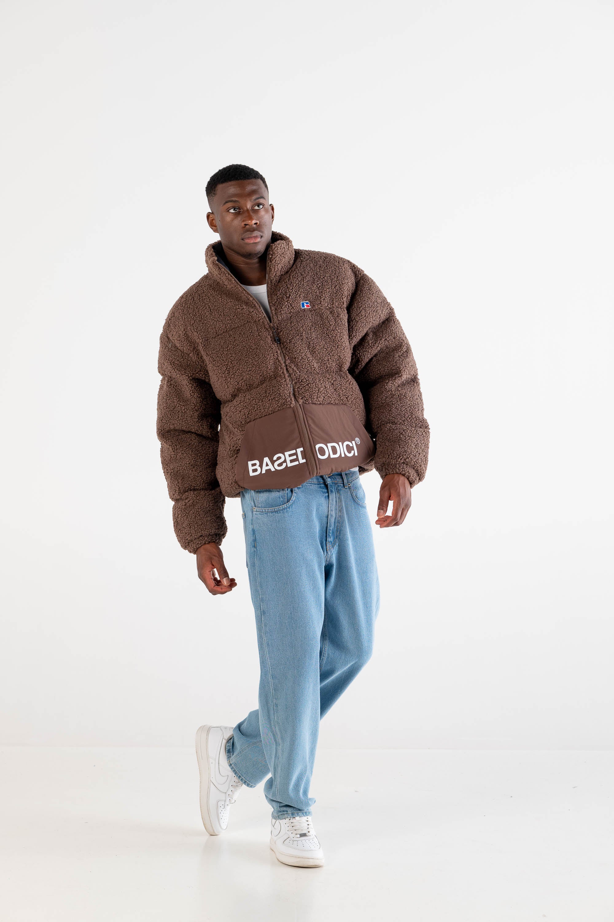 Puffy Sherpa Jacket "RUSSELLxBASEDODICI" Brown