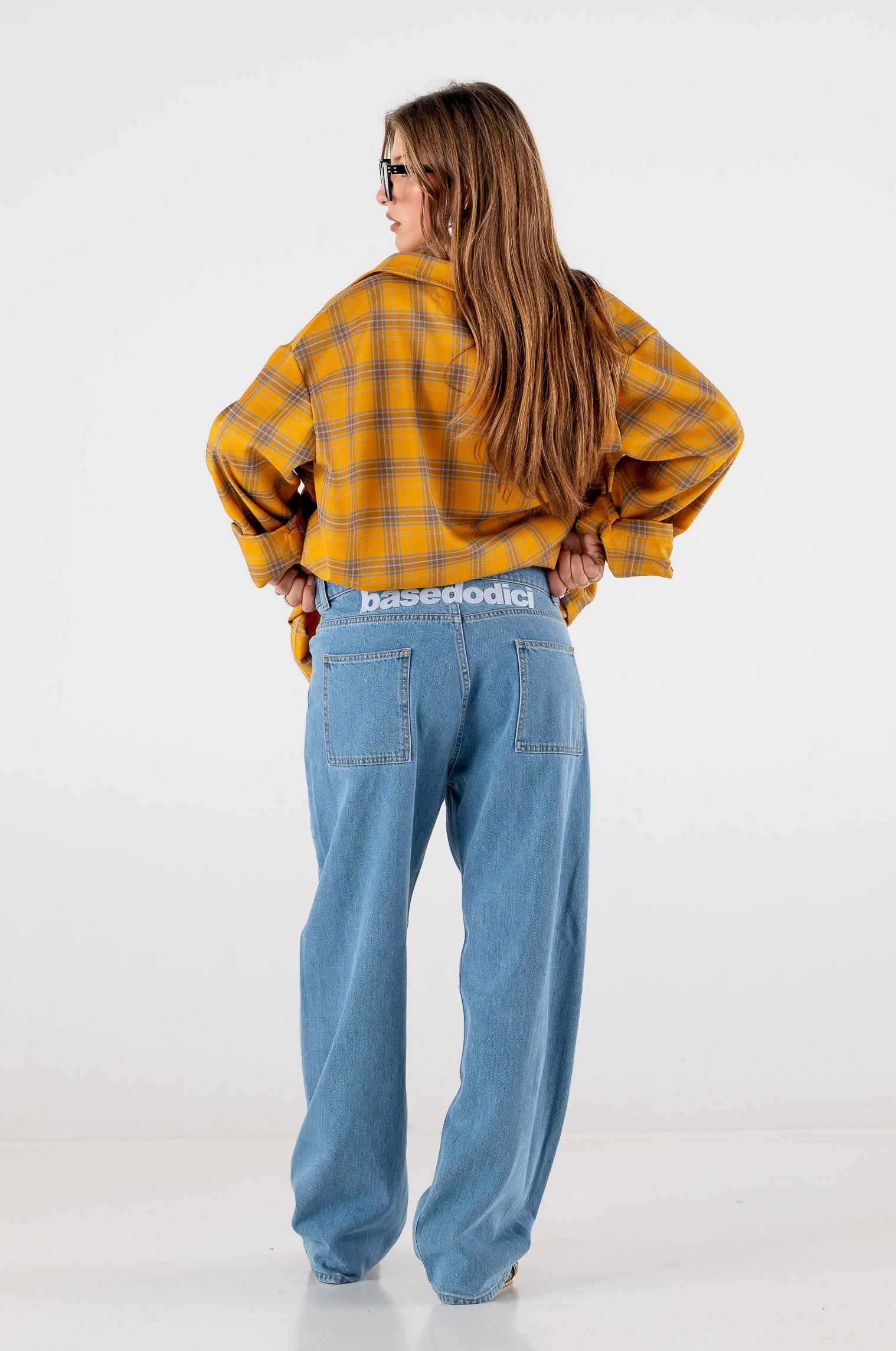 Denim Pants “DE LA RUE À LA RUE” BackLogo Light Blue