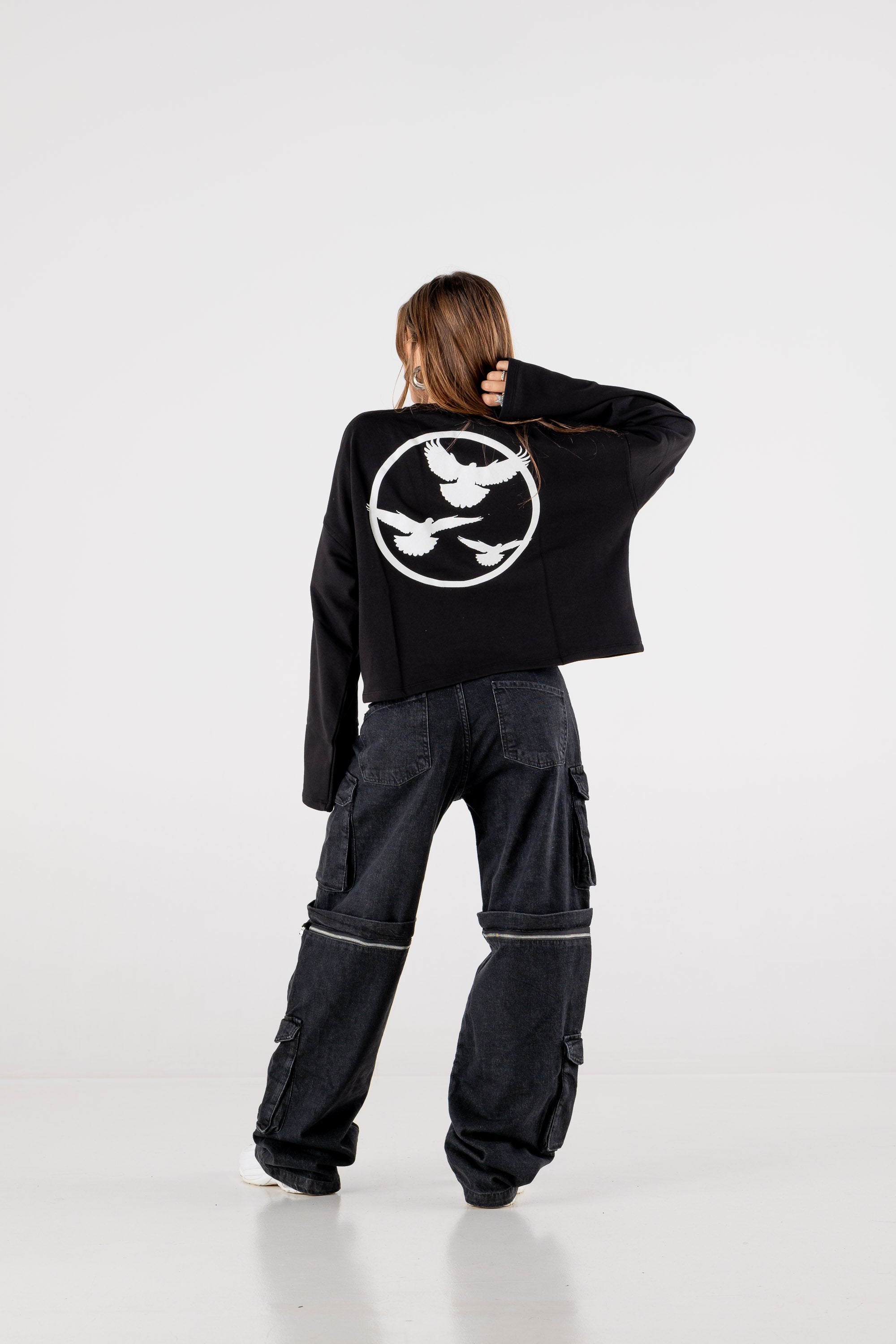 Longsleeve "DE LA RUE À LA RUE" Doves Black 