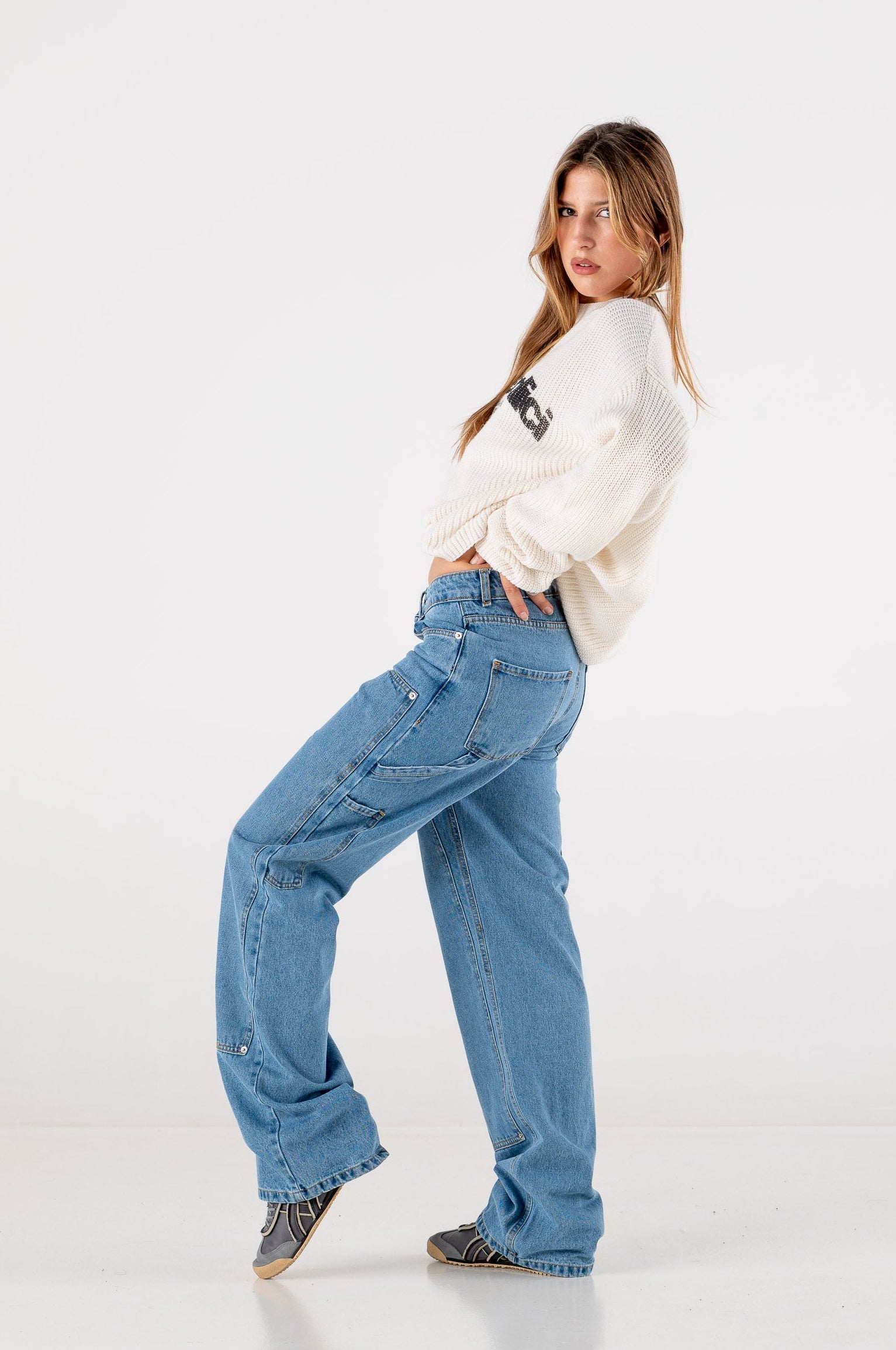 Knitwear “DE LA RUE À LA RUE” Italian ArcLogo Grey 